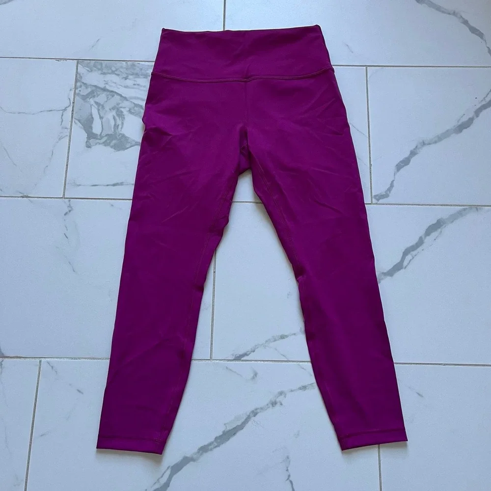 Lululemon Wunder Train HR Tight 25" Everlux Magenta Purple sz 10 - Picture 1 of 8
